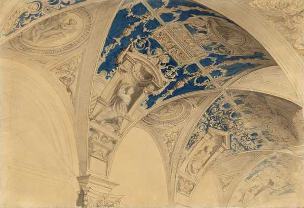 Design in Perspective for the Decoration of a Vaulted Corridor
