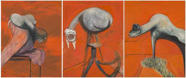 Three Studies for Figures at the Base of a Crucifixion', Francis Bacon,  1944