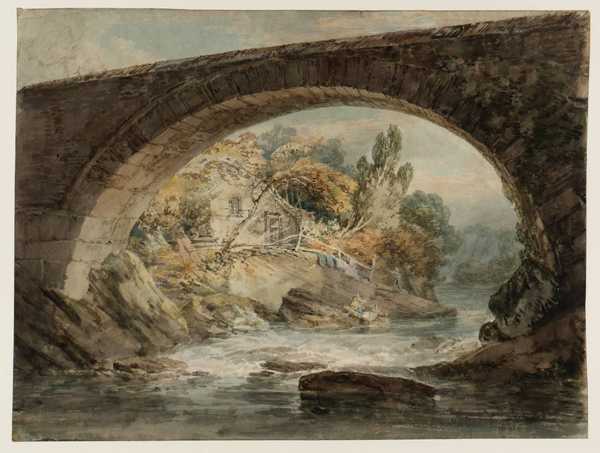 ‘Rhayader Gwy Bridge over the River Wye‘, Joseph Mallord William Turner ...