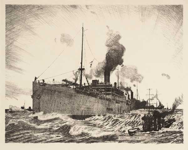 Ship Prears ‘Transport by Sea: Transporting Troops‘, Charles Pears, 1917 | Tate