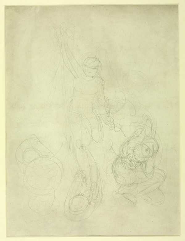 ‘Composition Sketch for ‘The Fall of the Rebel Angels’? Verso: Standing ...