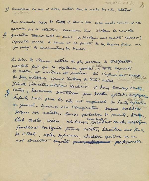 Writings by Jacques Lipchitz‘, collection owner: Jacques Lipchitz, 1915 ...