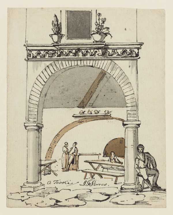 The Courtyard of an Inn at Tivoli