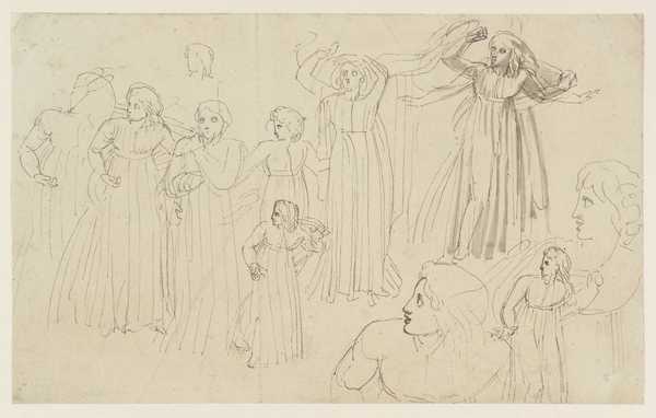 Studies of a Group of Female Spectators. Verso: Similar Figures