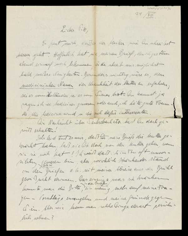 Letter from Karl von Motesiczky‘, Karl von Motesiczky, recipient: Marie ...