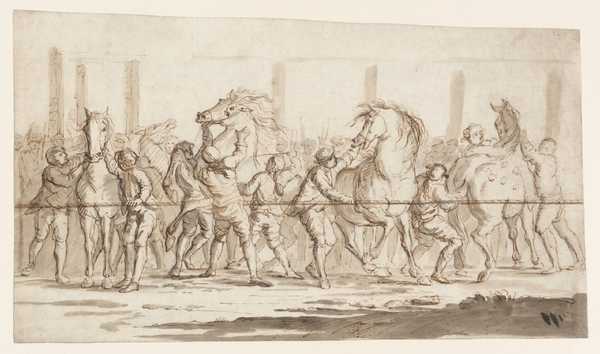 The Start of the Race in the Corso, Rome