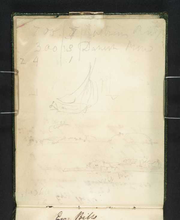 ‘Town from River, Sailing Boat, Etc.‘, Joseph Mallord William Turner, c ...