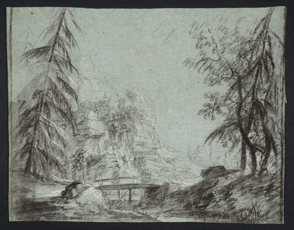 Landscape with Trees, with Bridge in Foreground