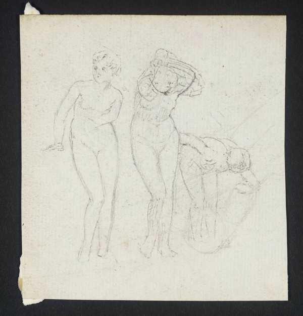[title not known] Verso: Head and Shoulders of Figure Wearing Hat