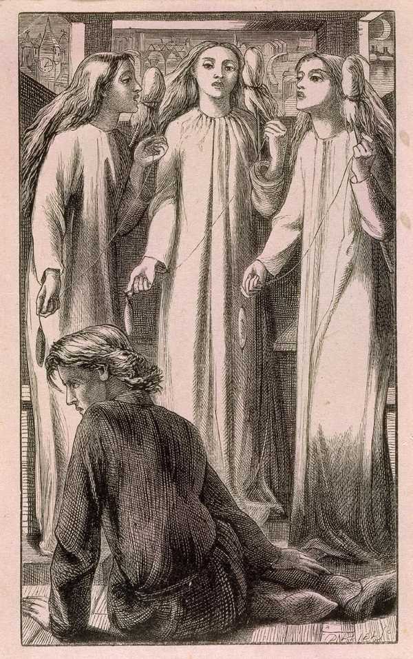 Maids of Elfen-Mere, engraved by the Dalziel Brothers