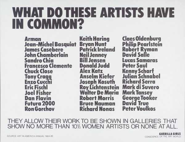 ‘What Do These Artists Have In Common?‘, Guerrilla Girls, 1985 | Tate