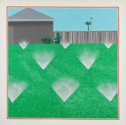 David Hockney A Lawn Being Sprinkled 1967 Private Collection © David Hockney Photo Credit: Richard Schmidt