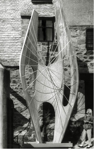 Hepworth with the model for Winged Figure
