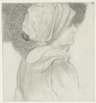 Fig.13 Edward Burne-Jones Study of the Head of a Female Attendant for ‘The Adoration of the Kings' c.1861 Graphite on paper 54 x 145 mm Tate © Tate