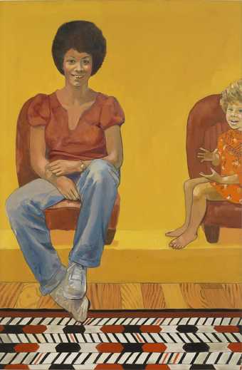 Emma Amos Eva the Babysitter 1973 Courtesy of Emma Amos, the Amos family, and RYAN LEE Gallery