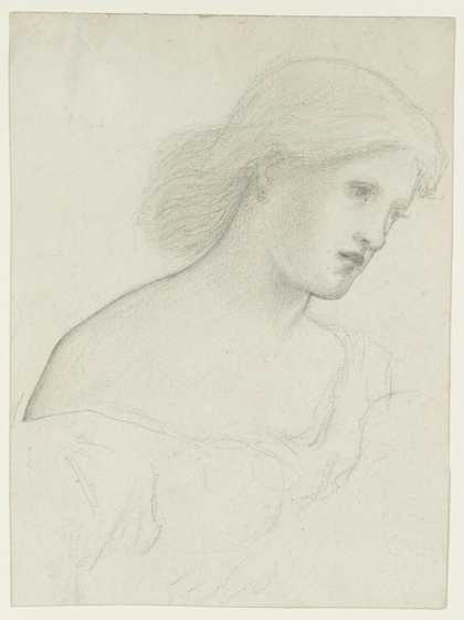 Fig.14 Edward Burne-Jones Head of a Girl c.1861 Graphite on paper 186 x 140 mm Tate © Tate