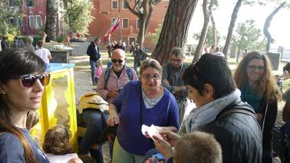 Artist Marina Moreno demonstrates Venice Vending Machine