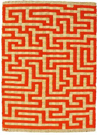 Anni Albers Red Meander 1954 Linen and Cotton