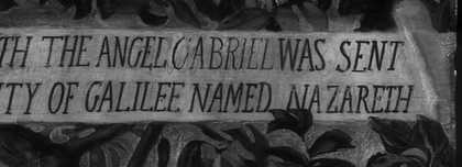 Fig.18 IRR detail of the inscription for the first version of Edward Burne-Jones’s The Annunciation and the Adoration of the Magi 1861, left canvas Image © Silvia Amato and Aviva Burnstock