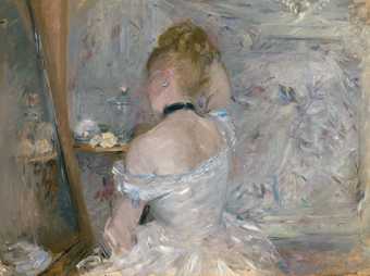 A woman at her toilette, in impressionist style, by Berthe Morisot 