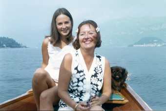 a photo of Dorothea Tanning and Mimi Johnson on a boat