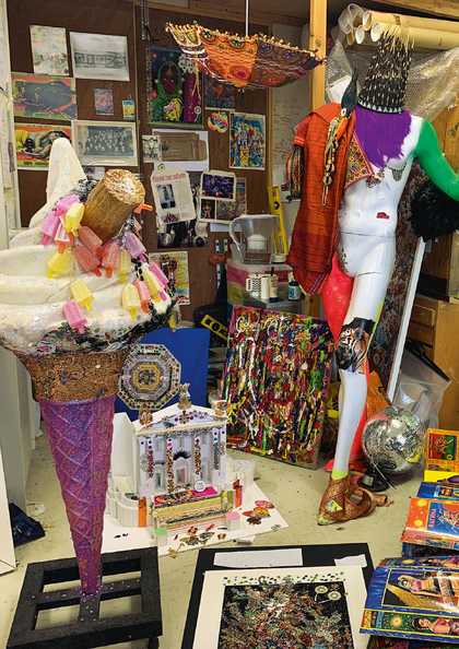 Photograph of items inside Chila Kumari Singh Burman’s studio