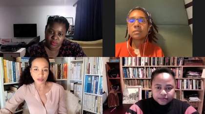 A screenshot of participants in a panel discussion