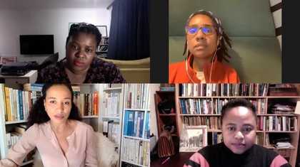 A screenshot of participants in a panel discussion