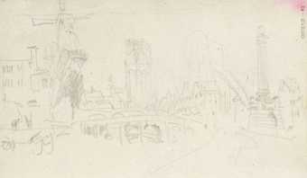 J.M.W. Turner, View of the Hofpoort in Rotterdam with the Blauwe Molen and St. Lawrence ?1833