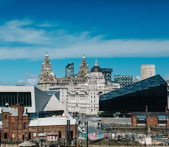 A view of the buildings surrounding Tate Liverpool