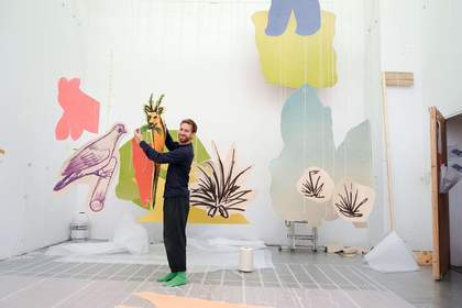 Studio Petrit Halilaj, work in progress for Tate St Ives show, spring 2021. Photo: Angela B Suarez