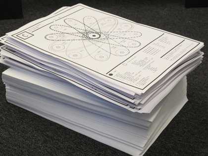 Lawrence Abu Hamdan Conflicted Phonemes 2012, stack of papers
