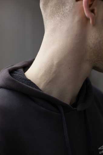 Photograph of someones neck