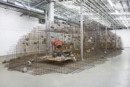 Mike Nelson Studio apparatus for Kunsthalle Münster 2014 Photo: Thomas Wrede. © Mike Nelson. Courtesy the artist and Galleria Franco Noero, Turin; Matt's Gallery, London; 303 Gallery, New York and neugerriemschneider, Berlin