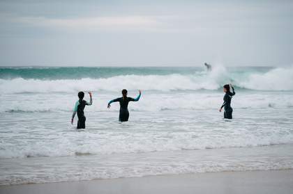 Dancers in the sea