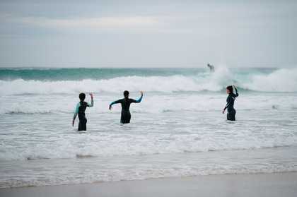 Dancers in the sea