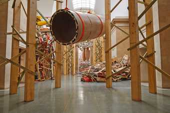 Phyllida Barlow untitled: dock: hungcontainer 2014
