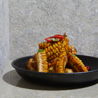 Corn ribs on plate