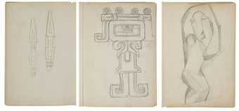 Henri Gaudier-Brzeska Chenil Sketchbook c.1913–14 three pages