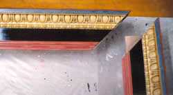 Different coloured clays have been applied