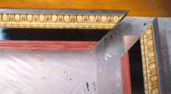 Different coloured clays have been applied