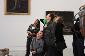 Families at the Family Talk event at Tate St Ives