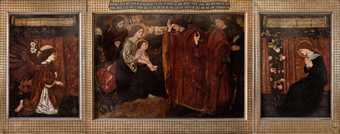 Fig.2 Edward Burne-Jones The Annunciation and the Adoration of the Magi 1861, second version, as framed today oil on canvas Frame dimensions 1375 x 3475 mm Private collection