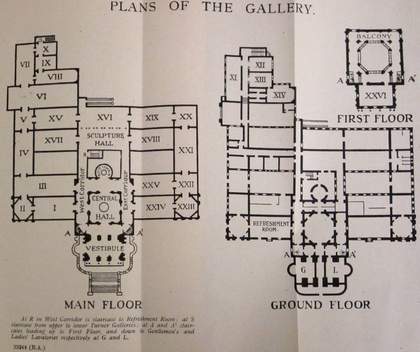 Line drawing plan of Tate Britain in 1914