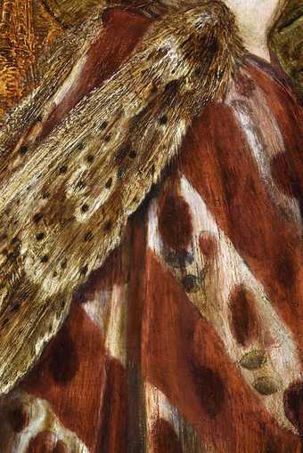 Fig.32 Detail of Gabriel’s cloak in the left canvas of the first version of Edward Burne-Jones’s The Annunciation and the Adoration of the Magi 1861 © Tate