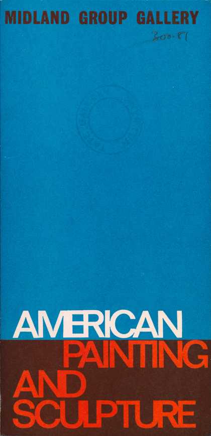 Cover of American Painting and Sculpture, exhibition catalogue, Midland Group Gallery, Nottingham 1966