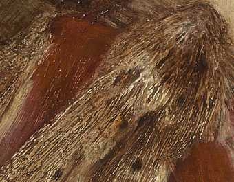 Fig.35 Detail of Gabriel’s wing on the left-hand panel of the first version of Edward Burne-Jones’s The Annunciation and the Adoration of the Magi 1861 © Tate