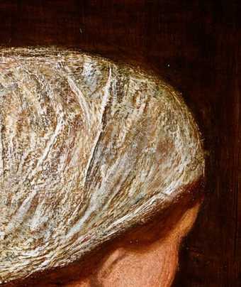 Fig.37 Detail of an attendant’s head on the central canvas of the first version of Edward Burne-Jones’s The Annunciation and the Adoration of the Magi 1861 © Tate
