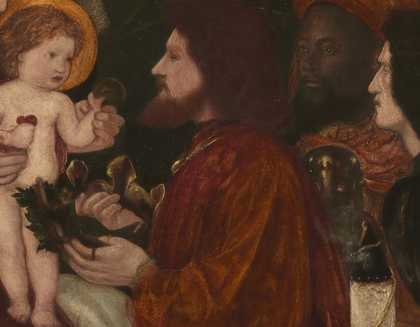Fig.38 Detail of Christ’s head and depicted metalwork on the central panel of the first version of Edward Burne-Jones’s The Annunciation and the Adoration of the Magi 1861 © Tate