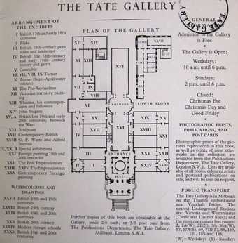 Line drawing plan of Tate Britain in 1958